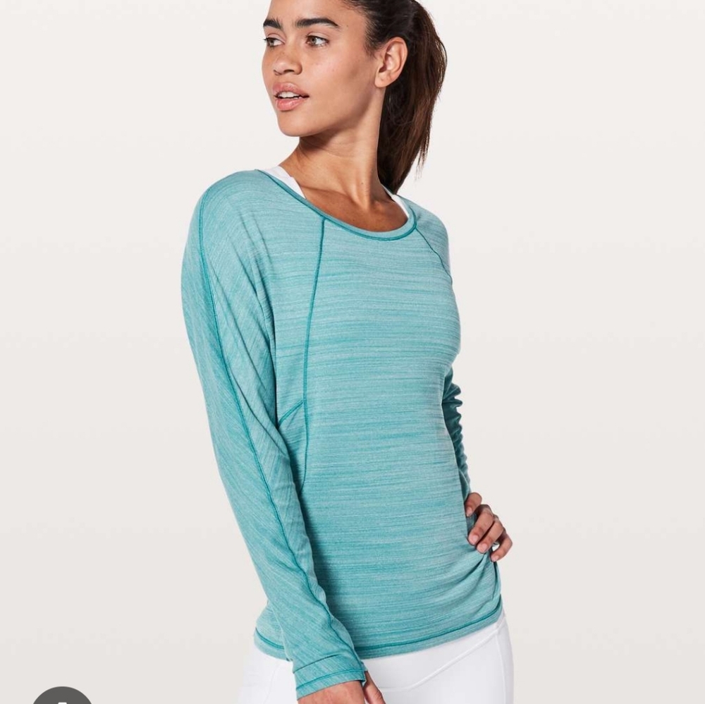 Lululemon Set To Sweat Blue Long Sleeve Top